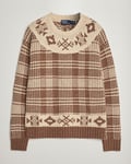 Polo Ralph Lauren Wool Knitted Crew Neck Sweater Medium Brown