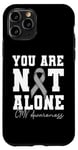 Coque pour iPhone 11 Pro You Are Not Alone CMV Awareness Wear Ruban argenté