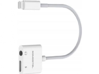 Adapter USB Somostel SMS-BZ03 Lightning - Jack 3.5mm + Lightning Biały (SMS-BZ03)