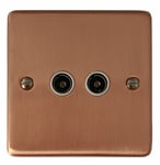 G&H CRG36W Standard Plate Rose Gold 2 Gang TV Coax Socket Point