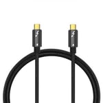 USB-C til USB-C Thunderbolt kabel - 40Gbps/100W - Sort - 0,80m