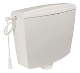 Sanitop-Wingenroth hochhänge Réservoir de chasse WC, sans couvercle, plastique, 6 l, 1 pièce, blanc, 21390 5