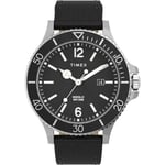 Mens Wristwatch TIMEX HARBORSIDE TW2V27000 Leather Fabric Black