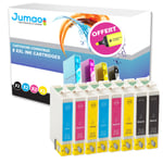 8 cartouches type Jumao compatibles pour Epson Stylus DX4850 4800 4250 3850 +Fluo offert