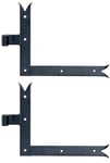 GAH-Alberts 306380 306427 Lot de 2 bandes d'angle pour volet – Finition droite ou queue de carpe pour haut ou bas – Laque noire – Rouleau : Ø 14 mm – Dimensions : 250 x 300 x 35 mm