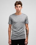 Greater Than A Curve Wool Tee Crew Grey Melange - XXL