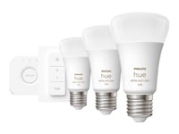 Philips Hue White och Color Ambiance Startpaket: 3 st E27 ljuskällor (1100lm) + Dimmer switch