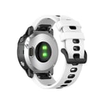 Garmin Fenix 5s & 5s Plus / 6s & 6s Pro Neutral Silikon Reim inkl. Skrutrekkere - Hvit / Sort