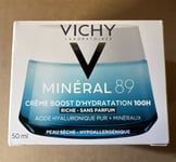 Vichy Mineral 89 100H Hyaluronic Acid Rich Hydrating Cream, Dry skin SEALED 50ml