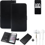 phone Case Wallet Case for Oppo K10 + earphones cell phone black