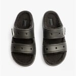 Crocs CLASSIC COZZZY Unisex Slippers/Sandals Faux Fur Lined Black