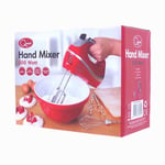 Quest Electric Whisk Blender Turbo Hand Held Food Beater Mixer - Red - 5 Speed