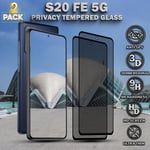 2-Pack Privacy Skärmskydd For Samsung S20 FE (5G) - Härdat Glas 9H - Super Kvalitet 3D