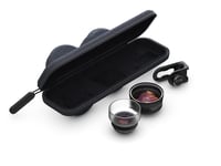 ShiftCam Macro ProLens Kit for iPhone - The mobile macro kit for stills and videos - includes 10X 25mm Traditional Macro & 75mm Long Range Macro lenses, Universal Mount, Travel Pouch