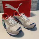 Puma Trainers VISTA WHITE-LIMOGES HIGH RISK RED UK 5 New In Box