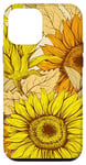 Coque pour iPhone 12 mini Jaune Tournesols Floral Aquarelle Positivité Fille