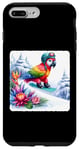 Coque pour iPhone 7 Plus/8 Plus Parrot Snowboards Casque de snowboard Motif fleurs glacées