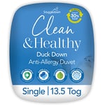 Snuggledown Clean & Healthy Duck Down Single Duvet 13.5 Tog Winter Duvet Single Bed, White, (2996SNG05)