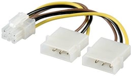 Power Adapter Cable 2 x 4-pin 5.25 inch Power Supply to 6-pin PCI Express Graphic Card