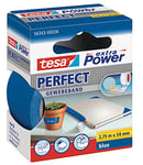 tesa extra Power Perfect Cloth Tape - Fabric-Reinforced Repairing Tape for Crafting, Repairing, Fastening, Reinforcing and Labelling - Blue - 2.75 m x 38 mm