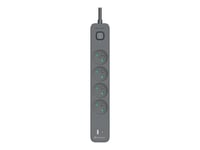Tracer Powerline + - Effektband - Mobilredo - 3680 Watt - Utgångskontakter: 4 (Usb-C (18W Pd), 4 X Kraft Typ E, Usb) - 1.5 M Sladd - Grafit