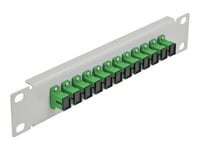 Delock - Patch-Panel - Kan Monteras I Skåp - Sc Sm X 12 - Grå, Grön - 1U - 10"