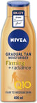 Nivea Q10 Firming + Radiance Gradual Tan (400 ml), Tan Activating Firming Cream.