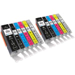 12 Printer Ink Cartridges (6 Set) for Canon PIXMA iP8700, iP8750, MG6340, MG6350