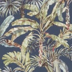 Rasch Florentine Jungle Navy Wallpaper Tropical Textured Paste The Wall Vinyl