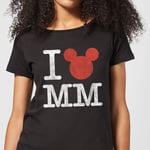 Disney Mickey Mouse I Heart MM Women's T-Shirt - Black - 5XL