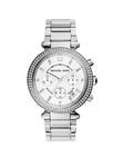 Michael Kors Parker Ladies Chronograph Watch Stainless Steel, Silver, Women