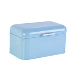 Meiyum Metal Breadbox, Retro Metal Bread Bin for Kitchen Pastries Loaf, Bakery Large Capacity Storage for Bread,Smooth and Moist, Vntage Bread Box with Lid,31 * 21 * 17cm, Blue