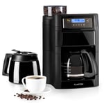 Klarstein Aromatica II Duo Coffee Bean Machine - Coffee Machine Beans to Cup, Coffee Machine with Grinder, 1000W, 1.25L Jug, Timer, Permanent Activated Carbon Filter, Black