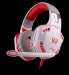 Gaming Headset Over-Ear White Kotion Each G2000 Dotopon - Fone De Ouvido Deep Bass Earphone Stereo Headphones Microphone Led Light For Pc Gamer