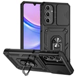 SKALO Samsung A16 Armor Hybrid Metallring Kameraslider - Svart Svart