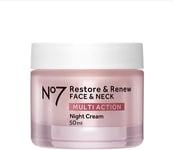No7 Restore & Renew Face & Neck Multi Action Night Cream 50Ml (Pack of 1) ENHANC