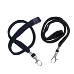 Nyckelband lanyard 2-pack, svart med metallbeslag och säkerhetslås
