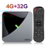 Boîtier Smart TV A95X F3 Air,Amlogic S905bery,4 Go/32 Go/64 Go,décodeur connecté Android 9,avec WiFi 2.4/5 GHz et lumière RGB,pour touristes - Type 4G32G
