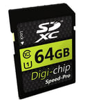 Digi-Chip 64 GO 64GB CLASS 10 SD SDXC Carte Mémoire pour Nikon Coolpix L32, L31, L840 & Coolpix AW130