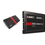 Emtec - Pack Création : Disque SSD Portable X200 1 Tera + Disque SSD Interne X150 2 TB