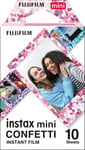 instax mini instant film, Confetti border, 10 shot pack, suitable for all instax mini cameras and printers