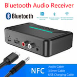 USB Wireless Bluetooth 5.0 Receiver 3.5mm  AUX NFC to 2RCA Stereo Audio Adapter