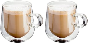 Judge Double Walled Glass Tea/Coffee Cups, Set of 2, 275ml - Vacuum Insulated,