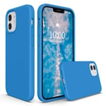 SURPHY Liquid Silicone Case Compatible with iPhone 12 mini Case 5.4 inches, Gel Rubber Full Body Shockproof Phone Case with Microfiber Lining for iPhone 12 mini 5.4 inches 2020 (Surf Blue)