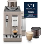 De'Longhi Rivelia EXAM440.35.BG, Machine À Café Grain Automatique, Grains Fraîchement Moulus, Bac à Grains Interchangeable, Buse Vapeur Lait Classique, 8 Recettes, Écran Tactile Couleur, Beige Sable