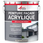Peinture façade acrylique façade mur crépi - Arcafacade Renov  Gris Pierre Anthracite (Ral 7030) - 10L (+ ou - 60m² en 1 couche)