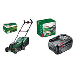 Bosch Cordless Lawnmower CityMower 18 (18 Volt, without battery, cutting width: 32 cm, lawns up to 300 m², in carton packaging) & Home and Garden Battery Pack PBA 18V