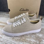 Women's Clarks Glove Echo Champagne Canvas Trainers Shoes UK 5 D EU 38 NEW