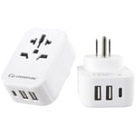 Lifeventure USA Reseadapter med USB + USB C