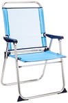 Solenny Chaise de Plage Pliante Marinera Dossier Haut Bleu 58x58x90 cm